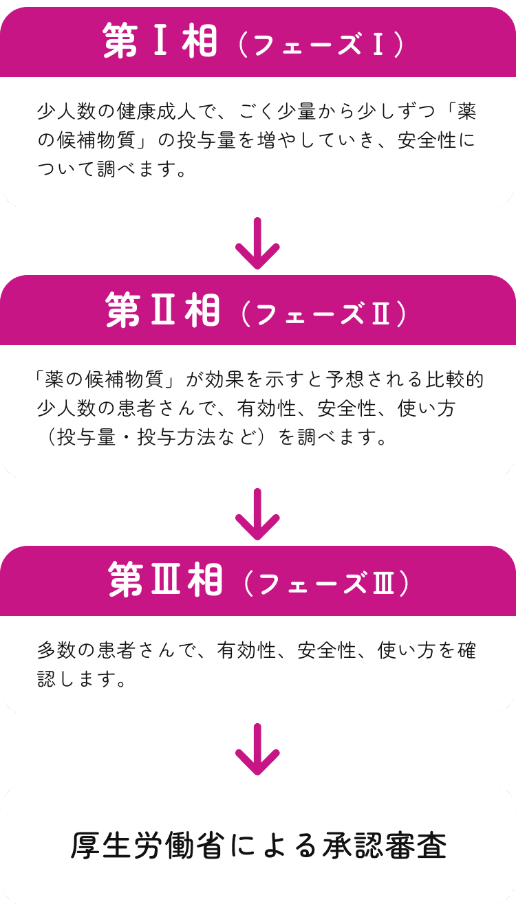 治験の３つの段階